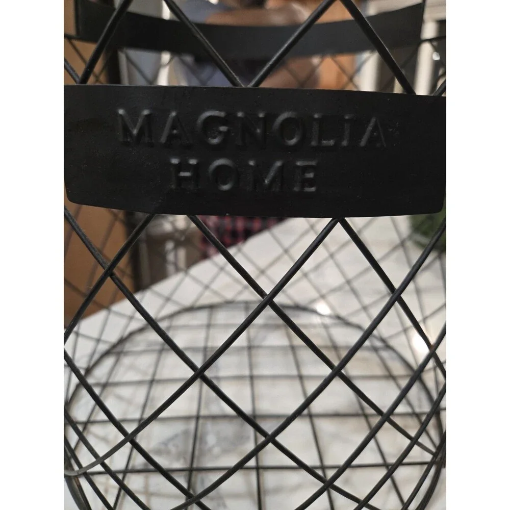 Magnolia Home Matte black metal wire basket Storage Decor